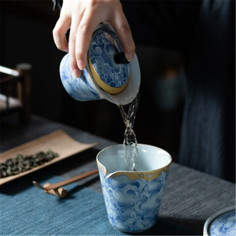Qingyun Lanyue Закрытая чаша Цзиндэчжэнь ручной работы Обжиговая керамика домашняя