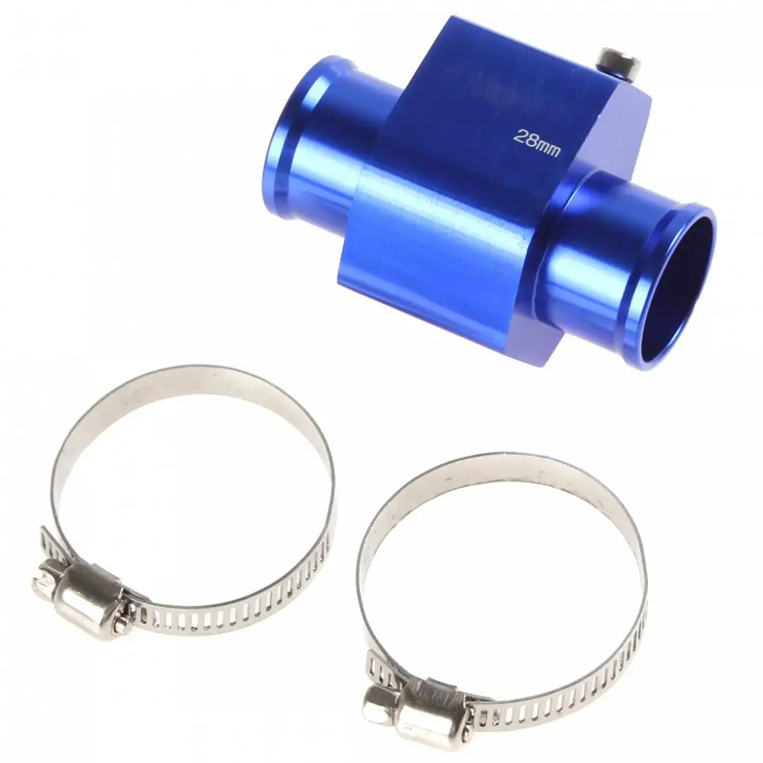 

1pcs Blue Durable Water Temperature Temp Sensor Guage Adapter 28mm Aluminium with Clamps Suitable for Car
