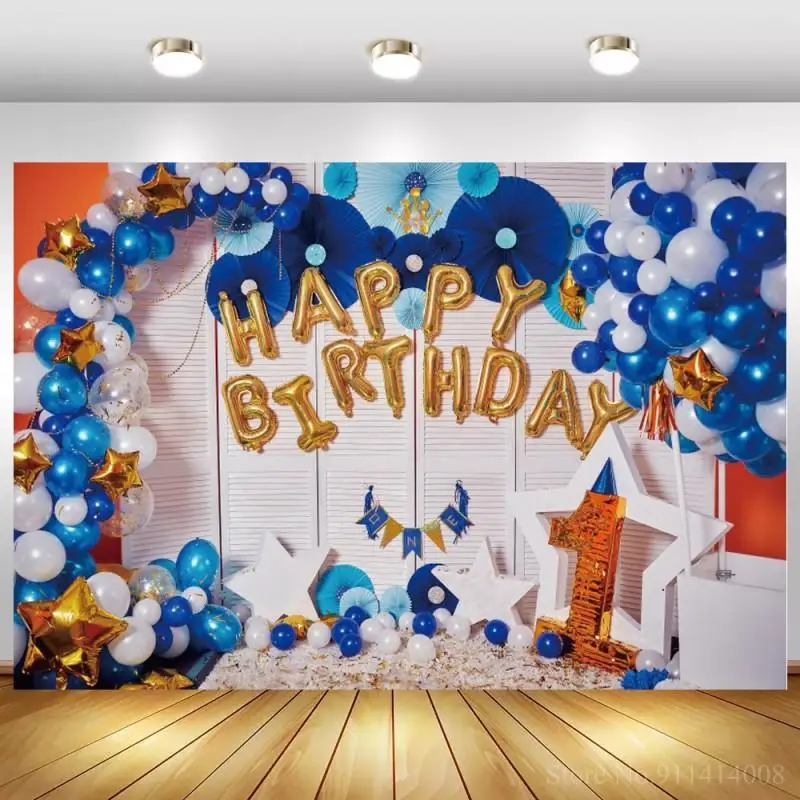 

Happy 1st 2nd 3rd Birthday Cake Smash Photography Backdrop Newborn Baby Kids Portrait Background for Photo Studio Children Party
