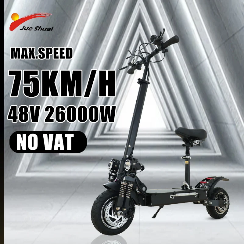 

Dual Motor 52V 2600W Electric Scooter Adults 10" Off Road Tire Folding Kick Scooter with Seat Max Speed 75km/h patinete elétrico