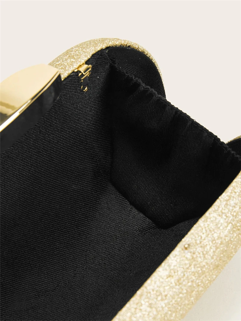 Женский зажим верхняя Сумка клатч вечерняя сумка с цепочкой и ремешком Золотой