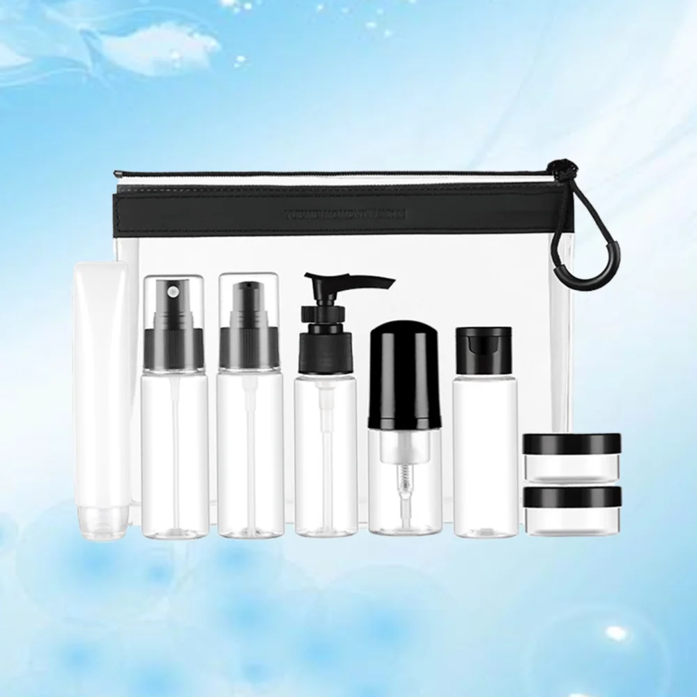 

1 Set of 50ml Press Pump Bottle Subpackaging Bottle Travel Dispenser Container Portable Lotion Bottle (Black)