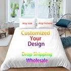 Комплект постельного белья с 3d-изображением на заказ, комплект из 23 предметов с пододеяльником и наволочкой, с рисунком под заказ, для двуспальной кровати, большого размера, домашний текстиль