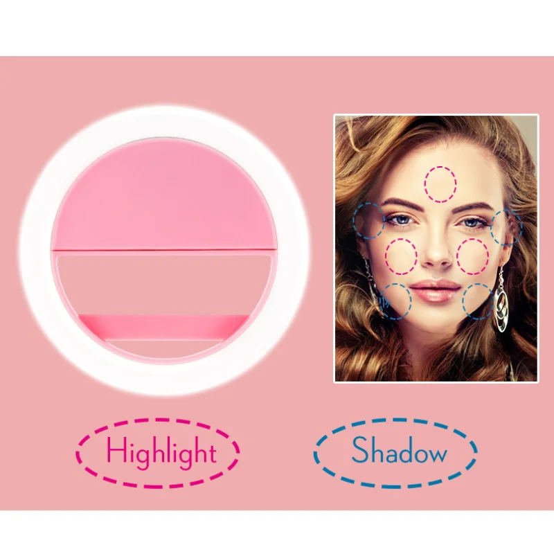 

Portable Mini LED Ring Light Phone Flash Selfie Light Clip-on Mobile phone Selfie video light Night Enhancing Up Selfie Lamp