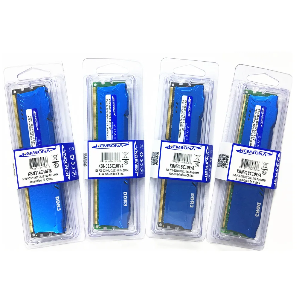 KEMBONA оперативная память Настольный ПК ddr3 2 ГБ 4 ГБ 8 ГБ 2 г 4 г 8 Гб ram 1600 МГц/1333 МГц/1066 МГц/PC3 10600/пожизненная гарантия/