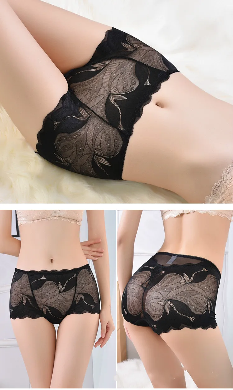 

Sexy women's underwear cotton mid - waist lace underwear women's translucent underwear fashion flexible mesh underwear
