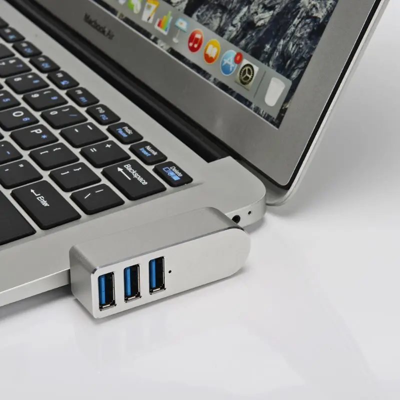 

Aluminum Alloy Mini 3 Port USB 3.0 Hub High Speed Rotary USB Splitter Adapter for Laptop Notebook PC Computer Accessories