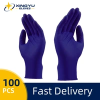 gloves nitrile 100pcs indigo blue 3mil exam nitrile gloves powder free black wihte purple disposable gloves for kitchen