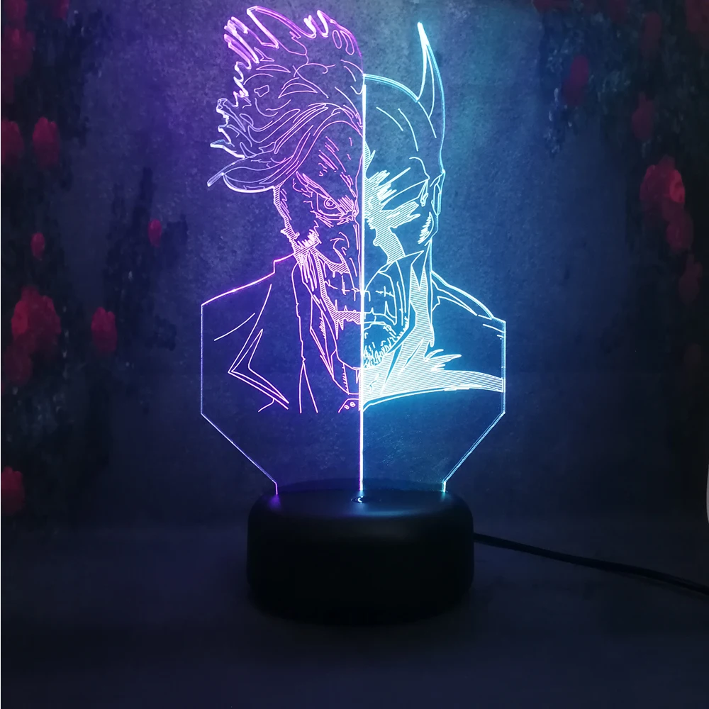Креативный хит продаж Супергерой двусторонний визуальный градиент ночник лампа