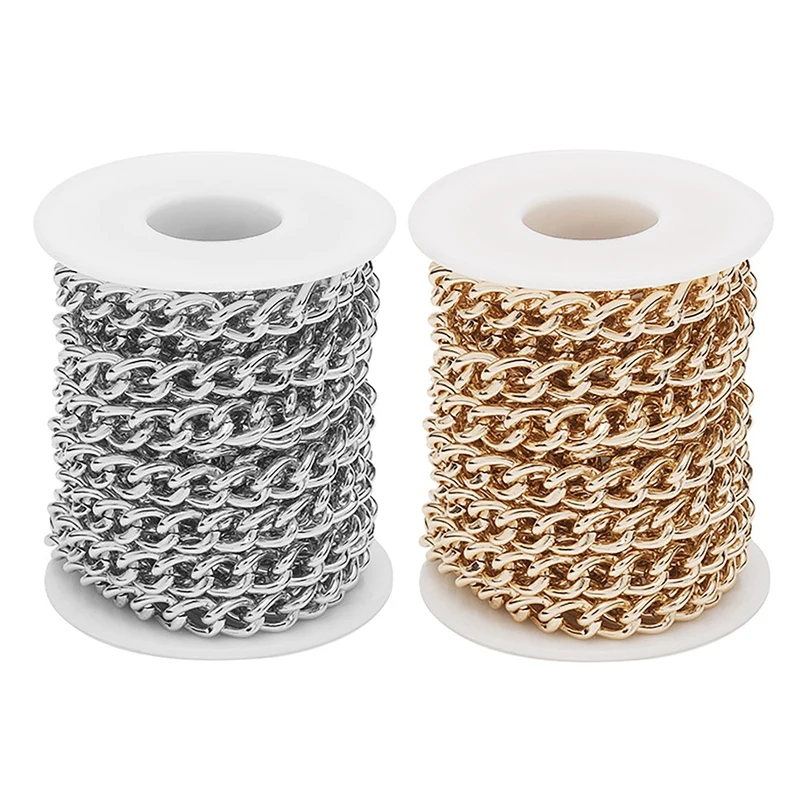

5M/Roll 12mm Width Aluminum Chains Rhodium Link Chain Necklace Color Link Chain for Punk Jewelry DIY Making