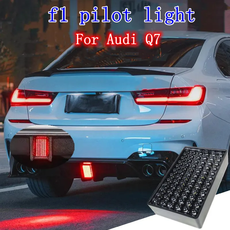 

12V F1 Style DRL Red 72 LED Rear Tail Stop Fog Rectangle Brake Light Stop Safety Lamp Car Motor LED Rear Tail Ligth For Audi Q7