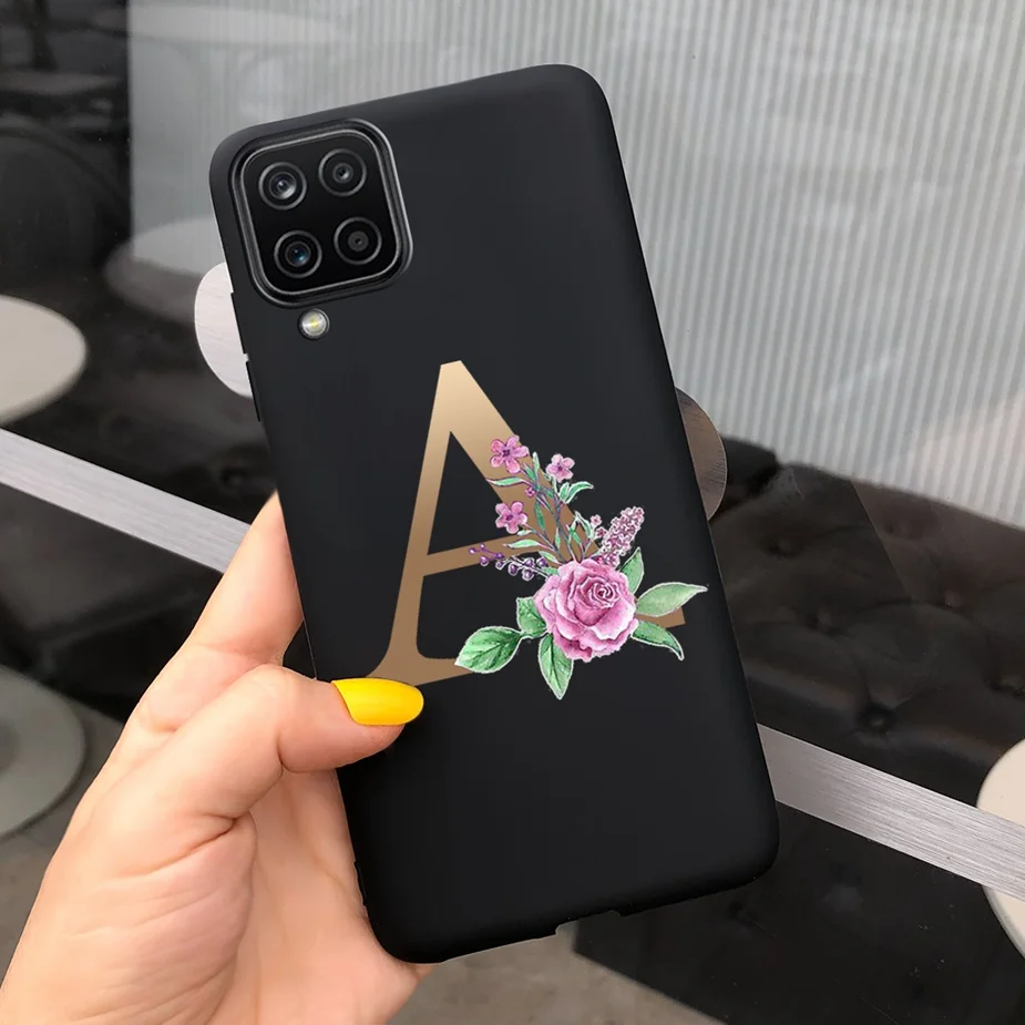 For Samsung A12 Case Luxury Letters Painted Back Cover For Samsung Galaxy A12 A 12 Cover SM-A125F A12 Phone Cases Soft TPU Funda