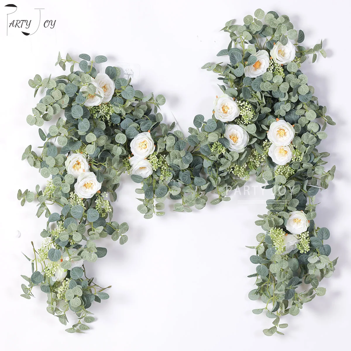 

PARTY JOY 2M Artificial Flowers Plants Fake Eucalyptus Vine Garland Hanging for Wedding Home Office Party Garden Craft Art Decor