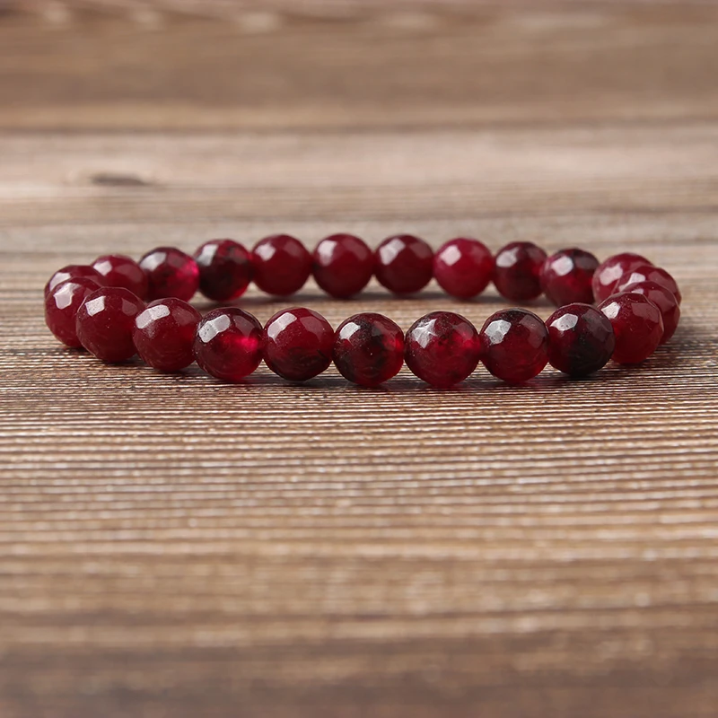 LanLi 8 мм различные цвета натурального халцедона браслет из бисера серия шармов