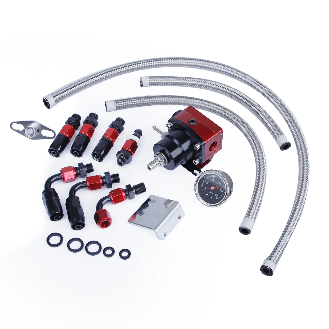 Универсальный Регулируемый регулятор давления топлива Комплект FPR &amp Oil 100PSI Guage AN6