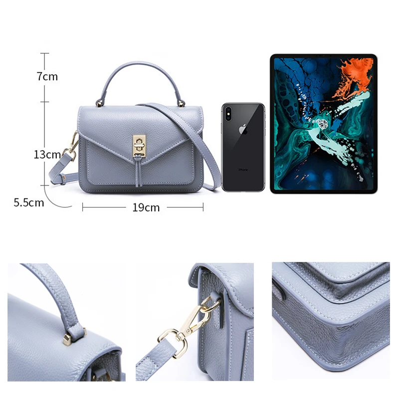 Небольшая сумка мессенджер с откидной крышкой многофункциональная кожаная на