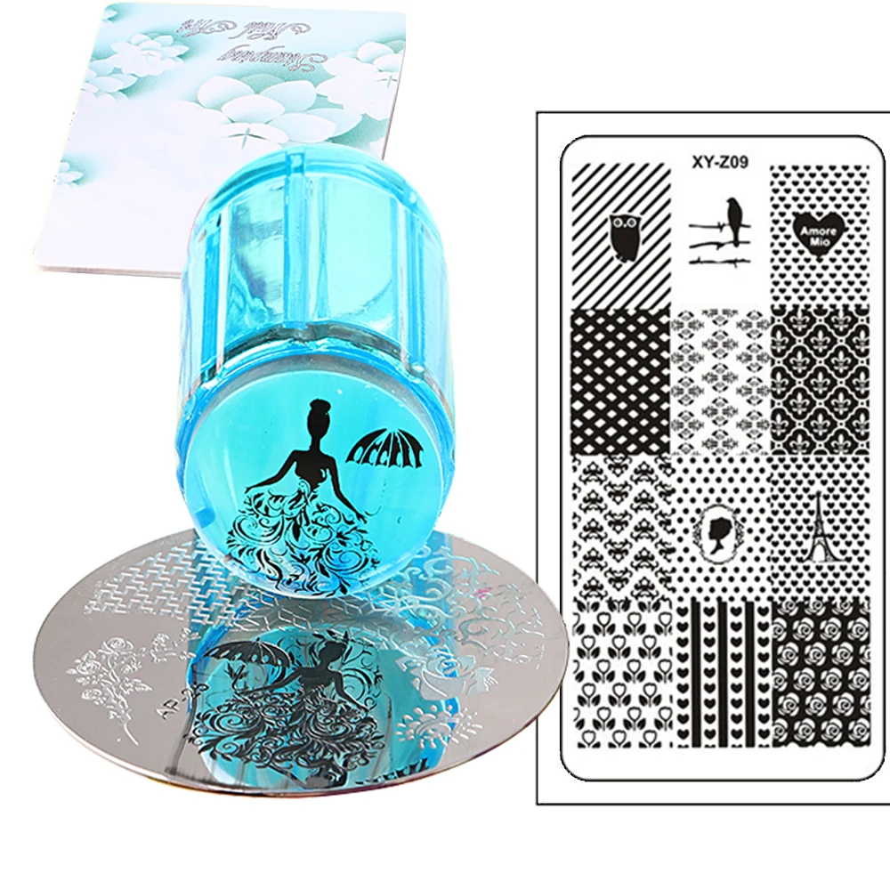 

Silicone Nail Stamper French Nail Tips Double Head Transparent Jelly Stencil Template Seal Stamper Scraper For Fast Nails Tip