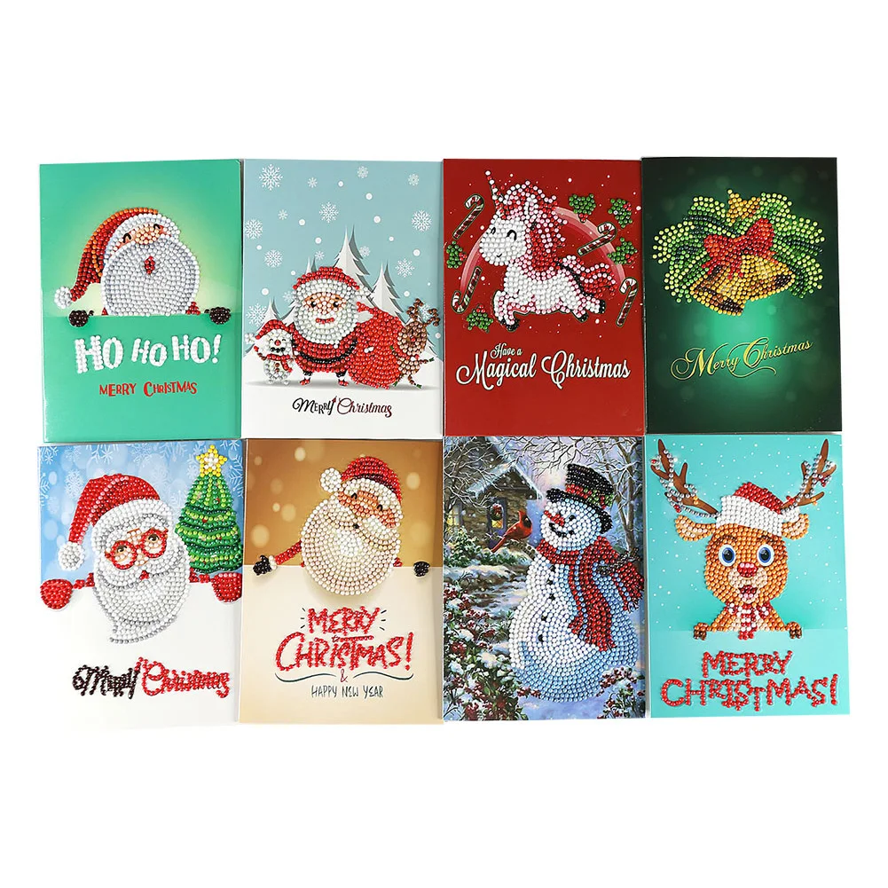 

5D творческая Алмазная картина «сделай сам», Рождественская открытка Вечерние Вышивка, поздравительная открытка, приглашение на день рожде...