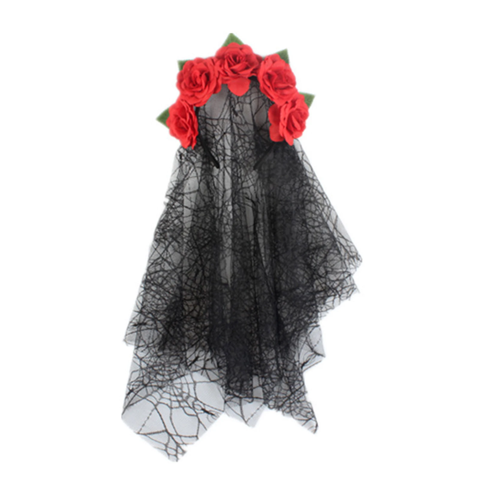

Hair Band Dark Net Rose Flower Makeup Hair Accessories for Halloween Party ENDQ