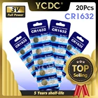 YCDC 20 шт. 3 в часовая Кнопка CR1632 литий-ионная батарея 1632 BR1632 ECR1632 KL1632 L1632 пульт дистанционного управления электронный инструмент Pila