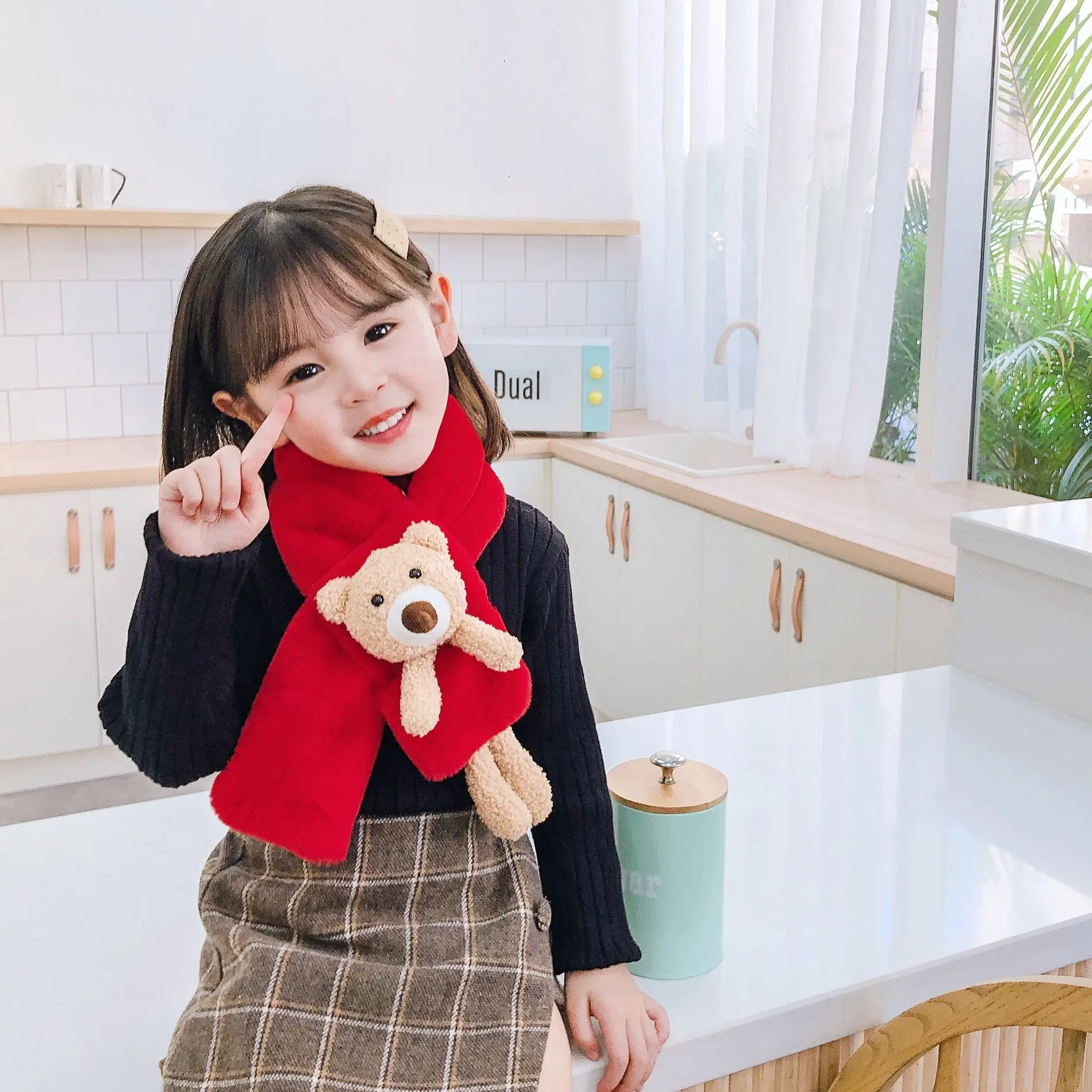 

Children's scarf winter girl winter warm plush cute baby neck cover boy autumn and winter baby scarf