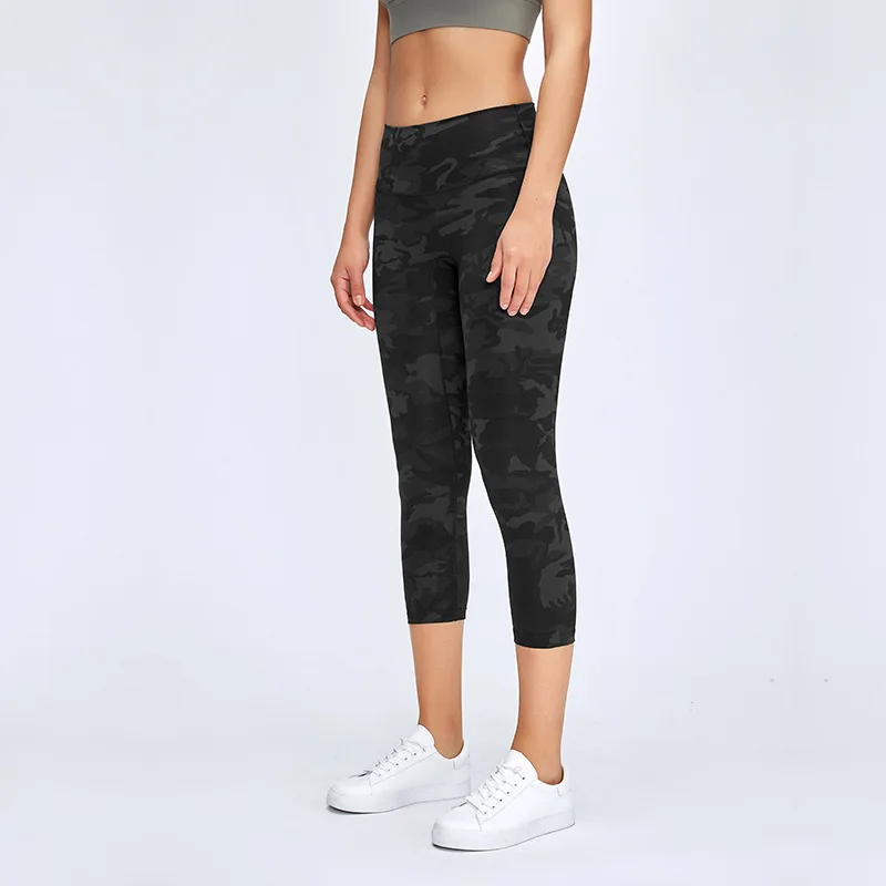 

Naked-Feels Plain Running Sport Cropped Pants Women Breathable High Rise Yoga Fitness Athletic Capri Pants