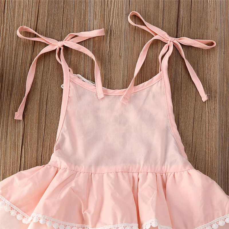 Платье принцессы с оборками для девочек вечерние платья без рукавов летний