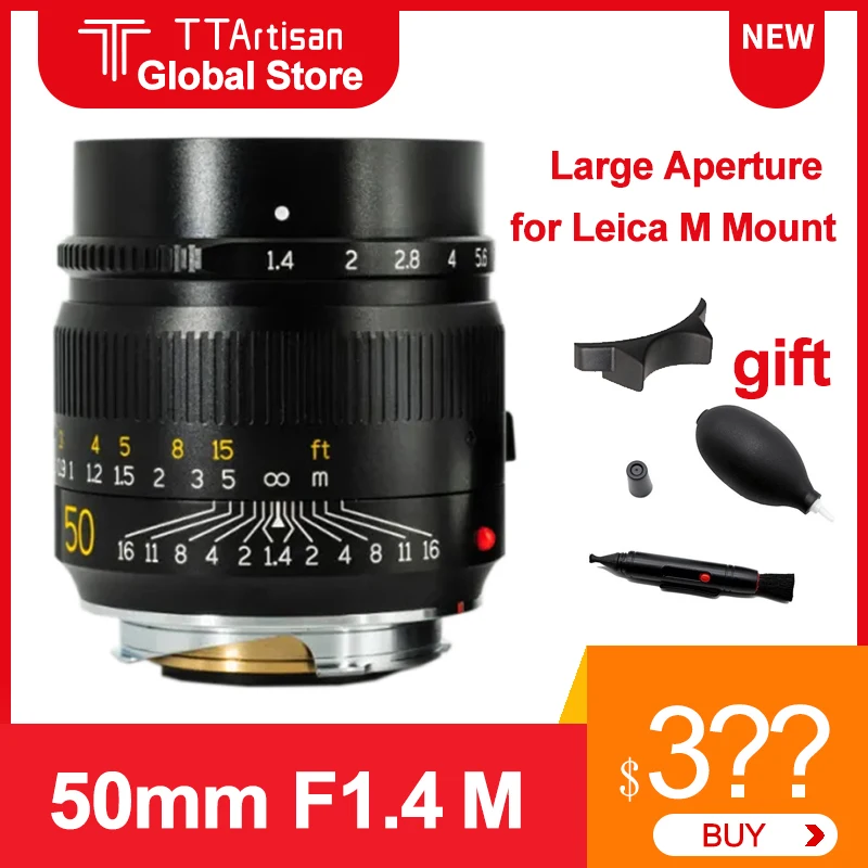 Объектив TTartisan M 50 мм F1.4 ASPH для крепления Leica MF с большой диафрагмой M6 M7 M8 M9 M9P M10 M262