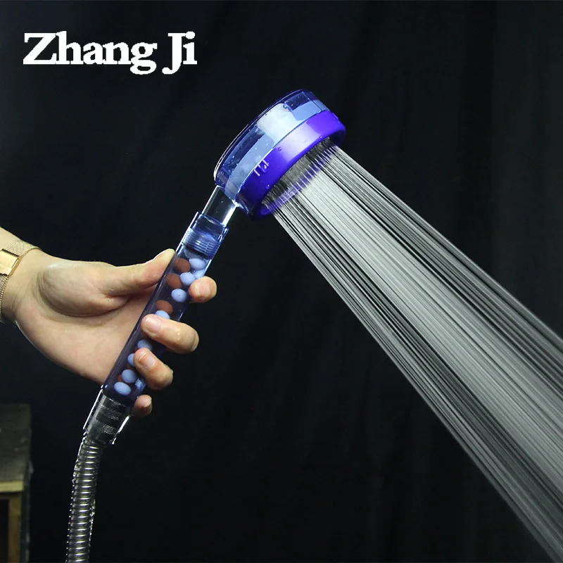 

ZhangJi High Pressure Spa Shower Head Filter Balls ABSl High Quality Plastic Handheld Detachable Blue Showerhead Water Saving