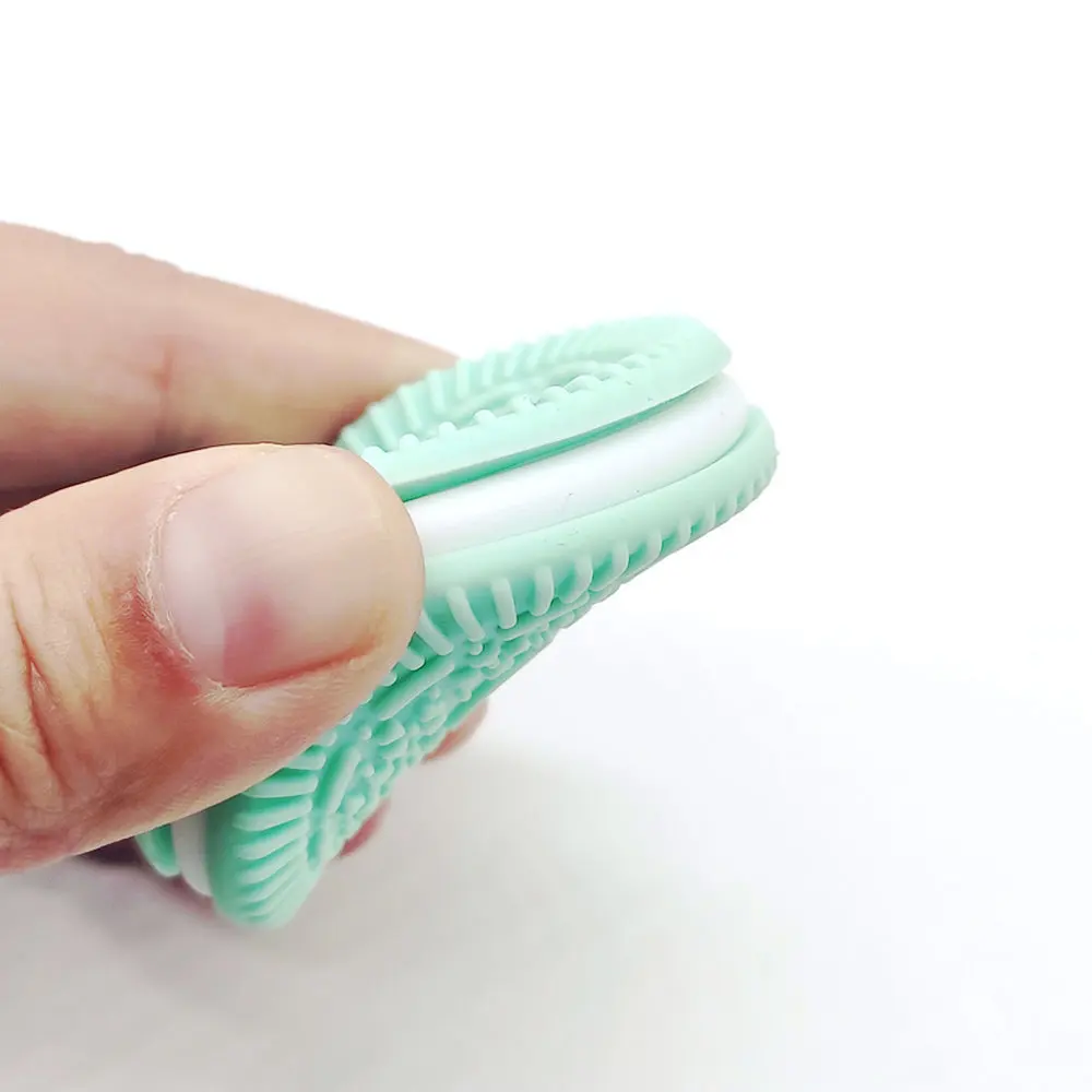 

Baby Biscuit Teether Silicion DIY Pacifier Clips Chain For Babies Cookie Sharp Teething Toys BPA Free Super Soft Chew Beads