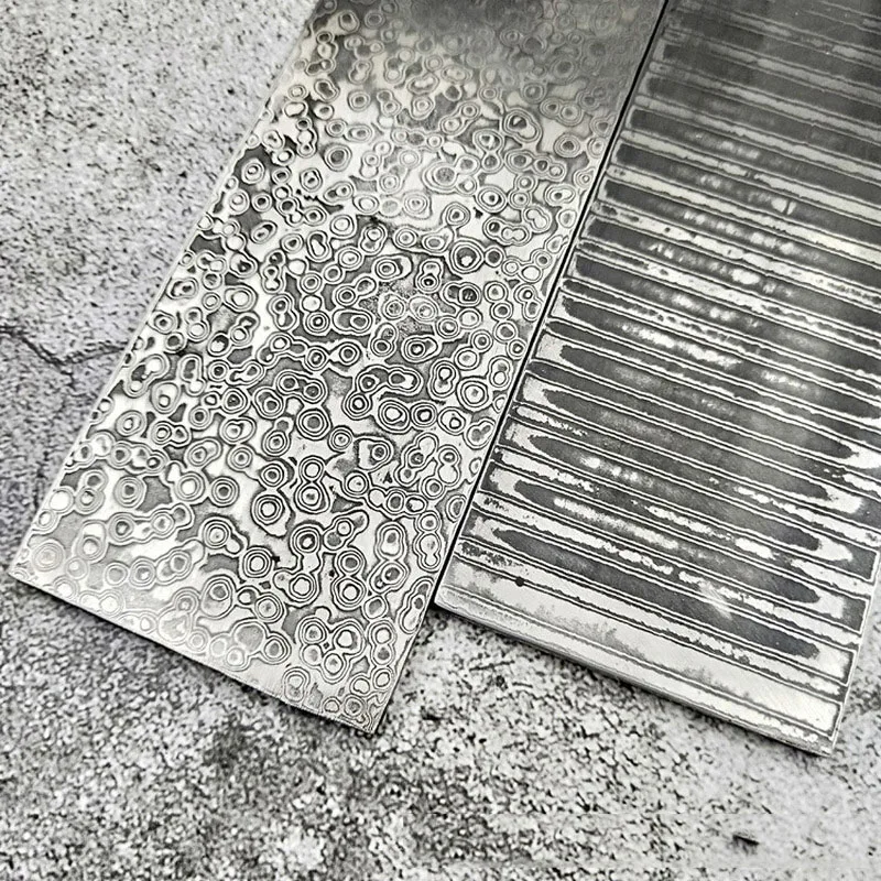 VG10 Damascus Steel Forged Raw Material Knife Blank Pattern Strip DIY Thousand Layer 35x5x0.4CM | Инструменты
