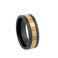 mens ring alliance pure tungsten ring for men jewelry black gold color wedding bands finger ring male anniversary gift
