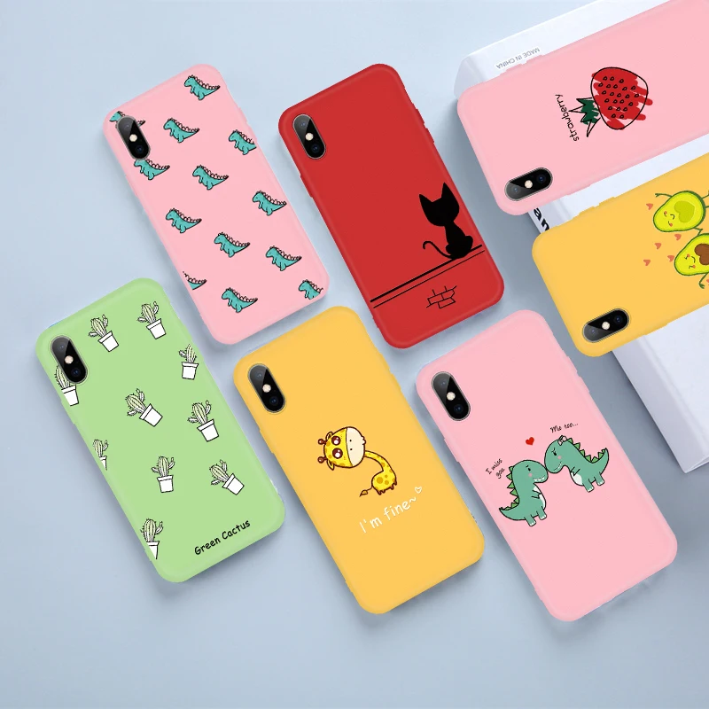 Чехол для телефона из ТПУ с рисунком iPhone 8 7 6 6s Plus 5 5S SE мультяшный защитный чехол XS