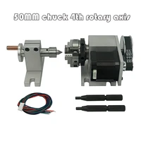 tailstock and rotary a axis 50mm 3 jaw chuck 4th axis for cnc router engraver milling machine