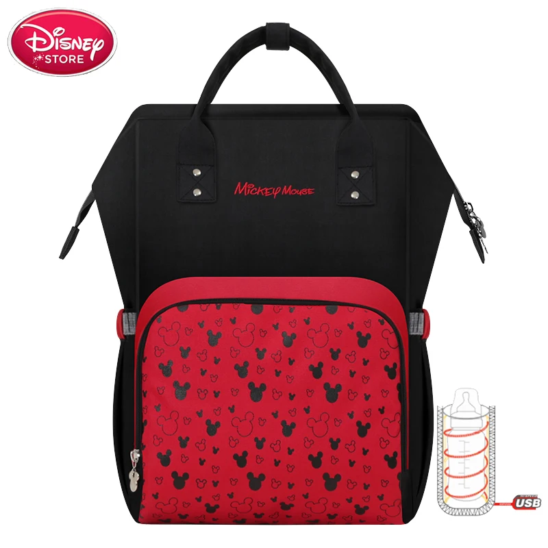 Натуральная Disney мумия сумки для подгузников с USB теплоизоляционное хранилище