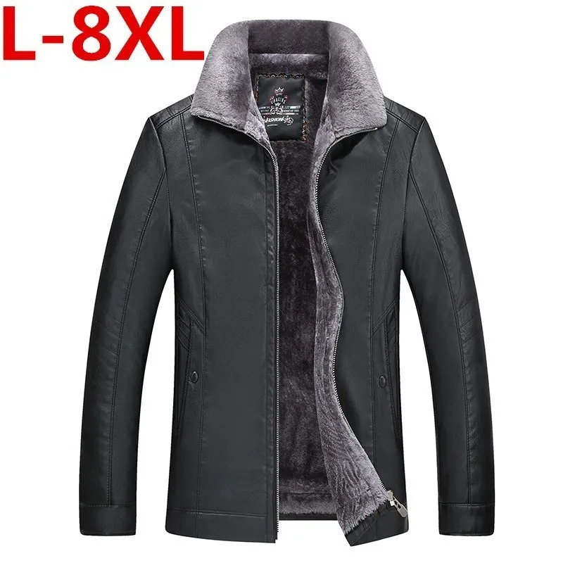 10XL 9XL Мужская натуральная кожаная куртка Зимний жилет из искусственного меха