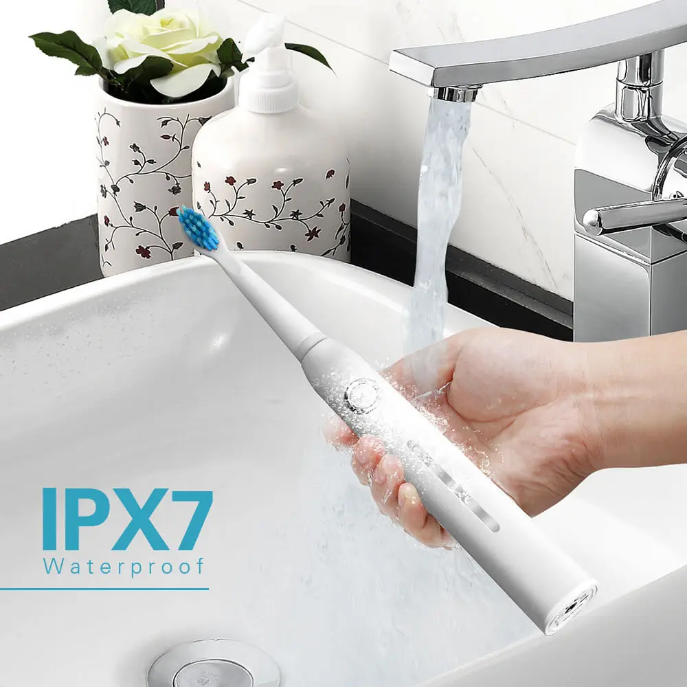 

5 Modes AZ-9 Pro Sonic Electric Toothbrush USB Rechargeable+ Replacement Heads Waterproof Timer for Adults Tooth Whitening Brush
