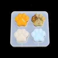 cat paw silicone mold 4 cavity dog paw mold animal clear mold for uv epoxy resin cabochon diy resin molds for jewelry pendant
