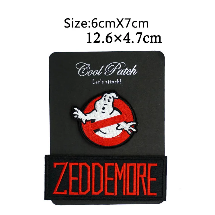 Без призрака логотип фильма Zeddemore имя униформа костюм железная эмблема на