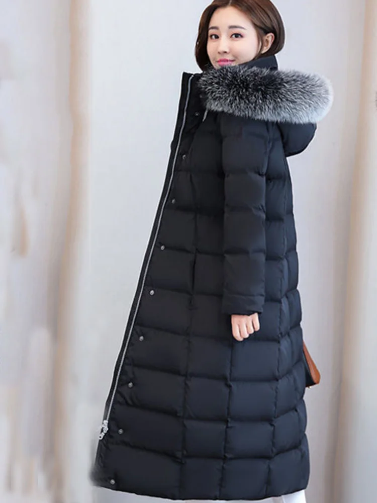 Fitaylor 2022 Женское зимнее большое пальто из искусственного меха пуховик длиной до