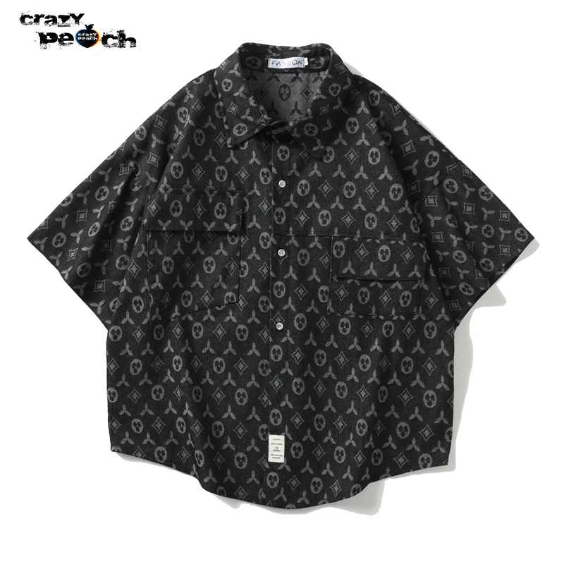 

Рубашка Bandanna Мужская на пуговицах, повседневная бандана в стиле ретро, Харадзюку, большие размеры, на лето