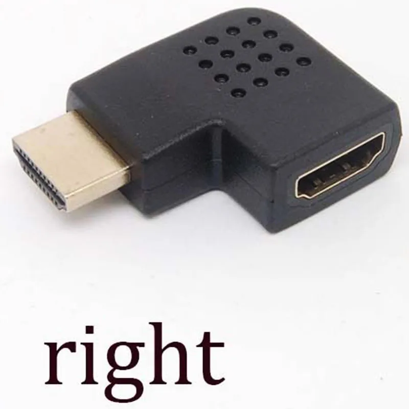 Right HDMI адаптер «Папа-мама» HD tv 1080P мужчин и женщин HDMI адаптеры конвертер 90 градусов угол поворота вправо/влево HDMI разъемы - Цвет: Right