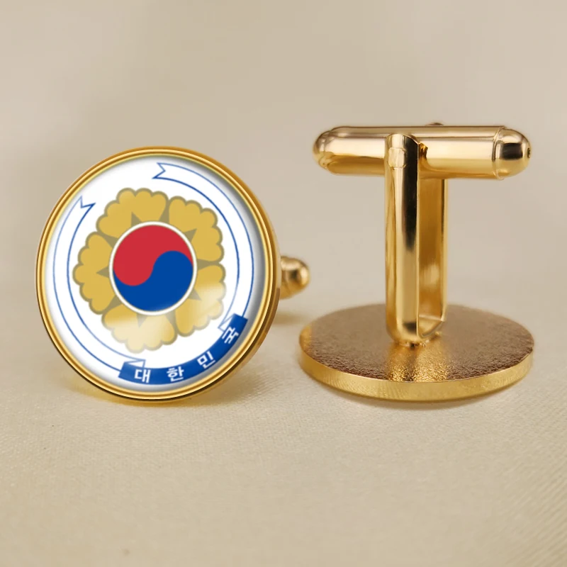 

Coat of Arms of South Korea South koreans Map Flag National Emblem Cufflinks
