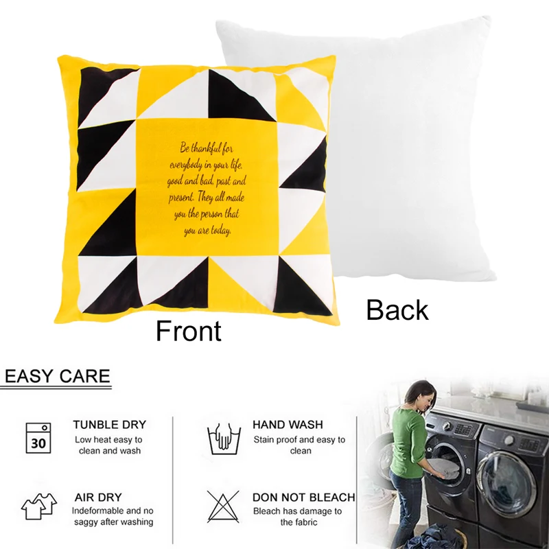

New Style Geometric Yellow Pillowcase Decorative Cushion For Sofa DIY Printed Pillow Chair Car Cushion Christmas Home Decoration