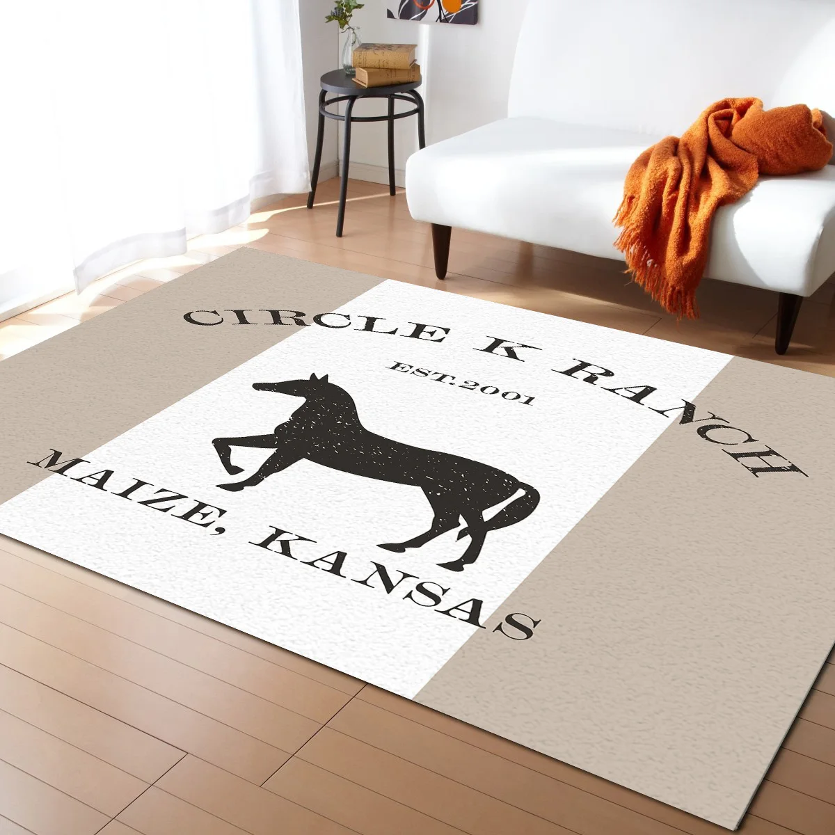

Horse Silhouette Farm Life Pattern Carpets for Living Room Bedroom Area Rug Kids Room Play Mat 3D Printed Home Large Carpet