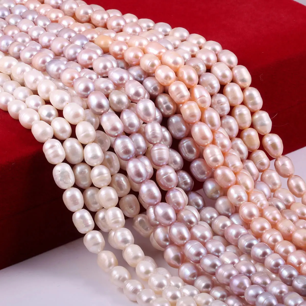 

Hot Sale Rice Shape Pearl Natural Freshwater Pearls Beads Making For Jewelry Bracelet Necklace Accessories For Women Gifts