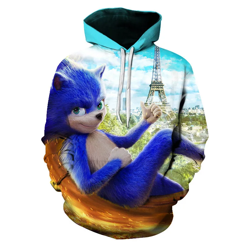 Хит продаж! толстовка с капюшоном Sonic the hedgehof для мужчин белая аниме Harajuku 3D модный