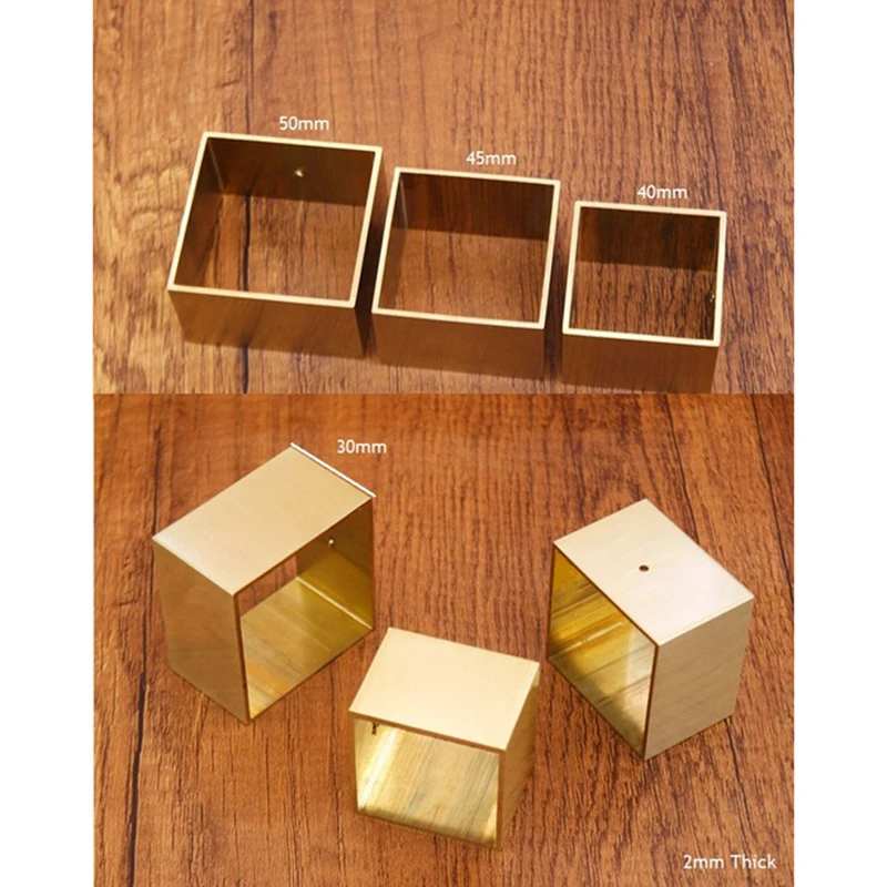 4 шт. квадратные латунные наконечники для ножек стола среднего века|Мебельные