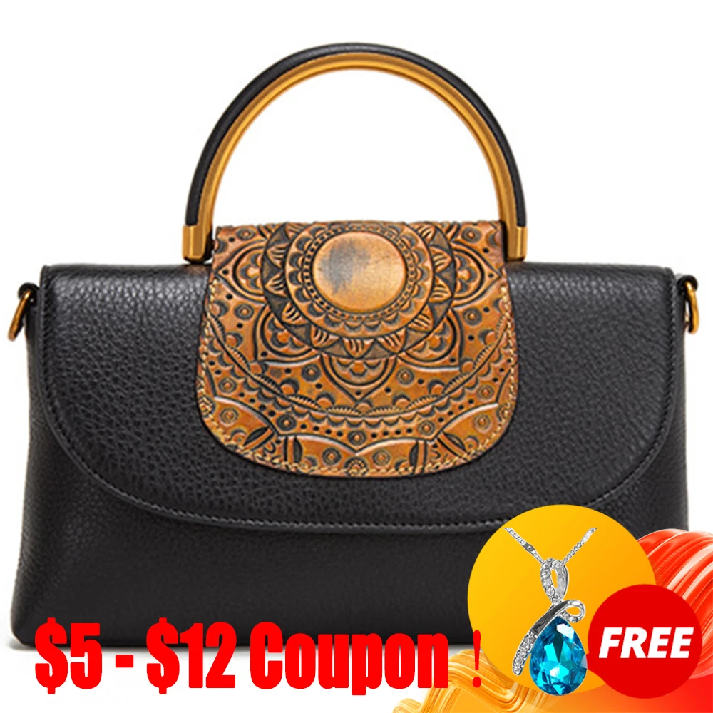 

CGA Genuine Embossed Leather Handbags Bags For Women Messenger Shoulder Cross Body Female Designer Luxury Vintage Tote Bag Sac