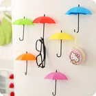 3 шт.компл. креативный крючок в форме зонта, цветной держатель для ключей, аксессуары для украшения стен дома, спальни, вес нагрузки 0,2 кг